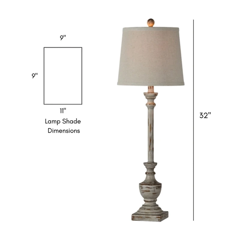 Gray Joelle Buffet Lamps, Set of 2