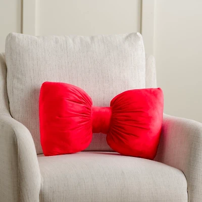 Red Holiday Bow Shaped Pillow