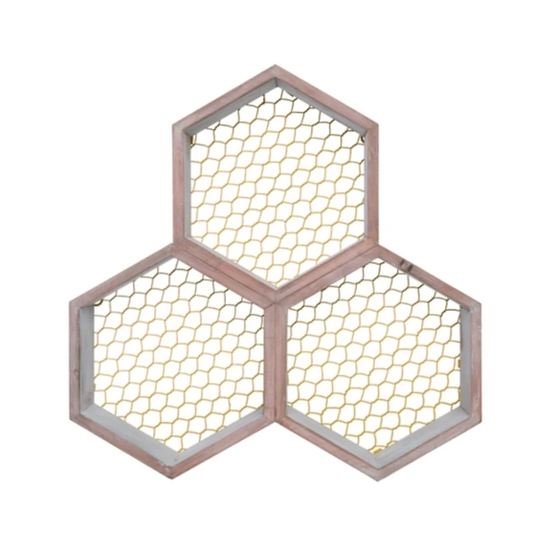 Rustic Honeycomb Wall Shelf