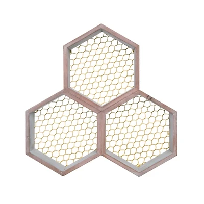 Rustic Honeycomb Wall Shelf