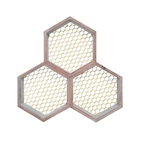 Rustic Honeycomb Wall Shelf