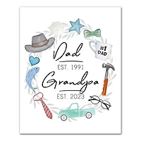 Personalized Fathers Day Established Canvas Print