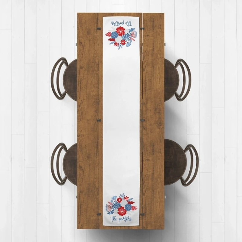 Personalized Patriotic Flower Table Runner