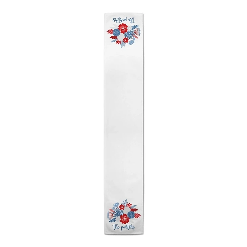Personalized Patriotic Flower Table Runner, 90 in.