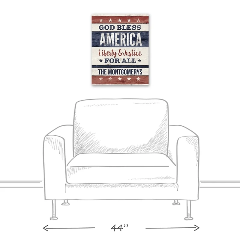 Personalized Liberty and Justice Canvas Art Print