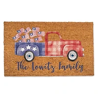 Patriotic Pickup Truck Personalized Doormat