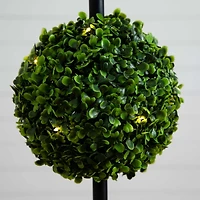 Pre-Lit Triple Boxwood Topiary in Planter, 4 ft.