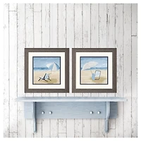 Blue Beach Framed Art Prints, Set of 2