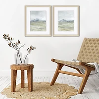 Morning Mist Framed Canvas Art Prints, Set of 2