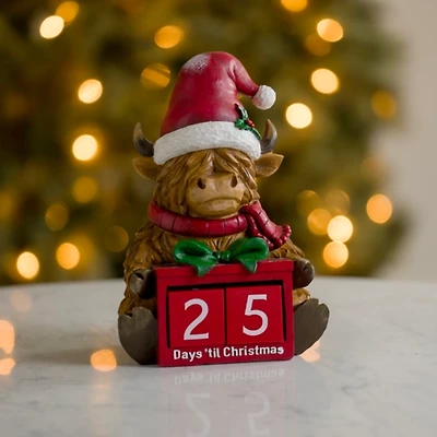 Highland Cow Christmas Countdown Decoration