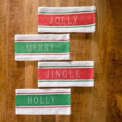 Christmas Sentiment Kitchen Towels, Set of 4