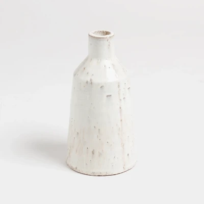 Distressed Cream Textured Terracotta Vase, 9 in.