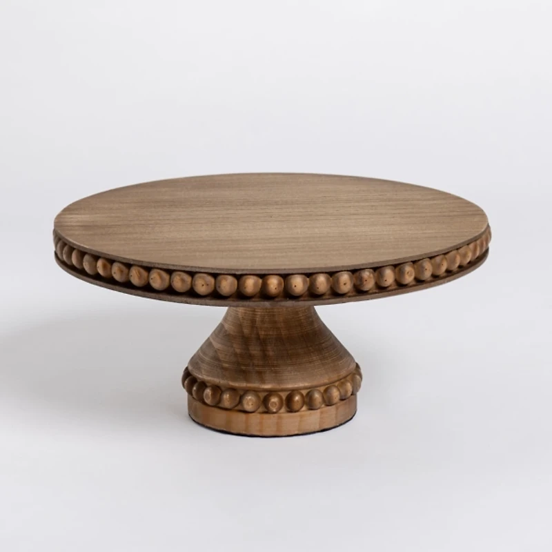 Beaded Wood Cake Stand