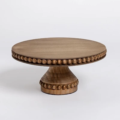 Beaded Wood Cake Stand