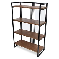 4-Tier Black Metal Frame Shelf