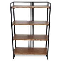 4-Tier Black Metal Frame Shelf