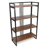 4-Tier Black Metal Frame Shelf