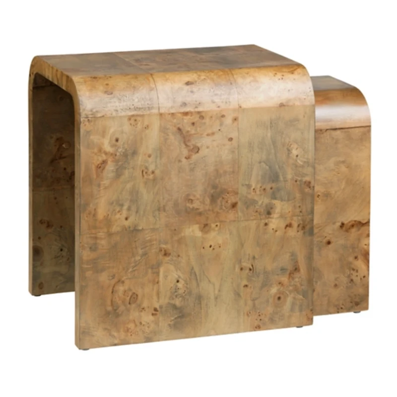 Natural Mappa Burl Nesting Accent Tables, Set of 2