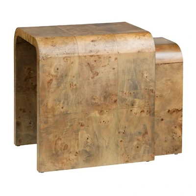 Natural Mappa Burl Nesting Accent Tables, Set of 2