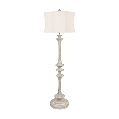 Whitewashed Spindle Floor Lamp