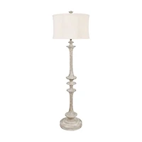 Whitewashed Spindle Floor Lamp