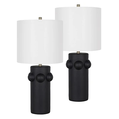 Black Robust Table Lamps, Set of 2