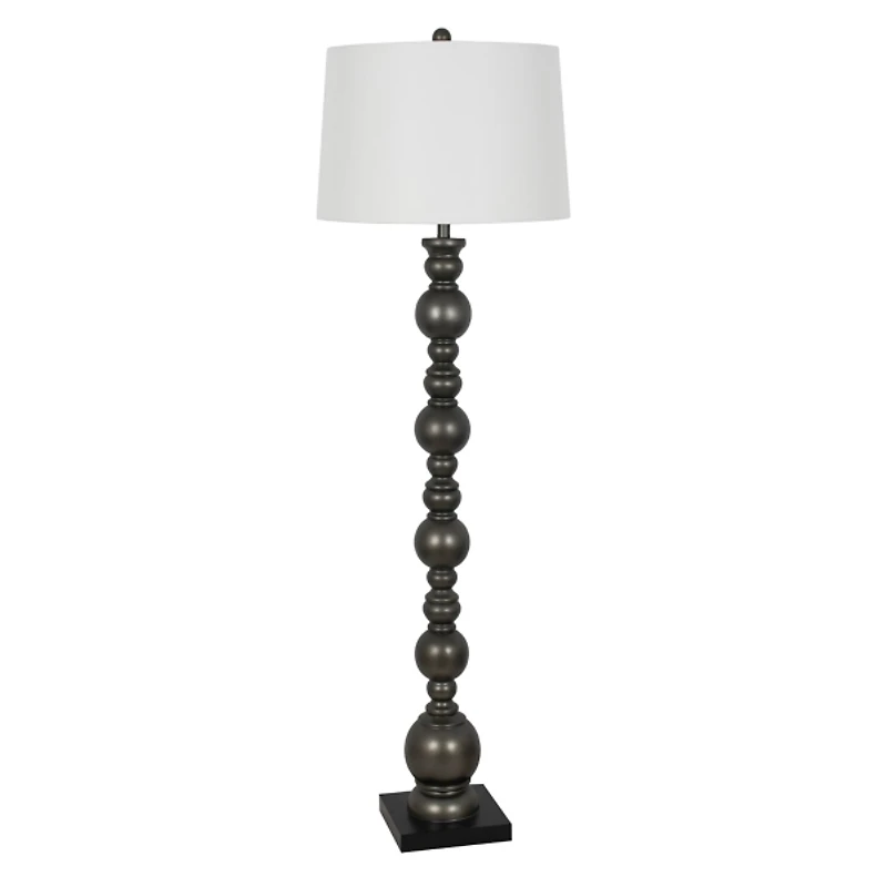 Pewter Pillar Round Floor Lamp