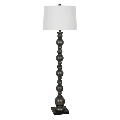 Pewter Pillar Round Floor Lamp