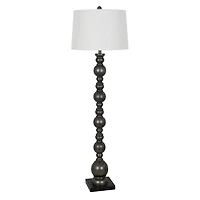 Pewter Pillar Round Floor Lamp