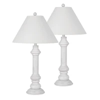 White Coastal Ariel Table Lamps, Set of 2