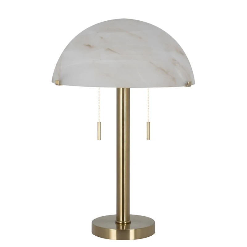 Brushed Bronze Glass Mushroom Shade Table Lamp