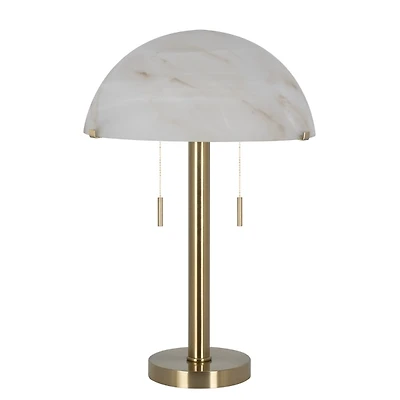Brushed Bronze Glass Mushroom Shade Table Lamp