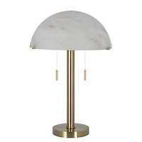 Brushed Bronze Glass Mushroom Shade Table Lamp