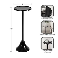 Round Black Metal Layla Accent Table
