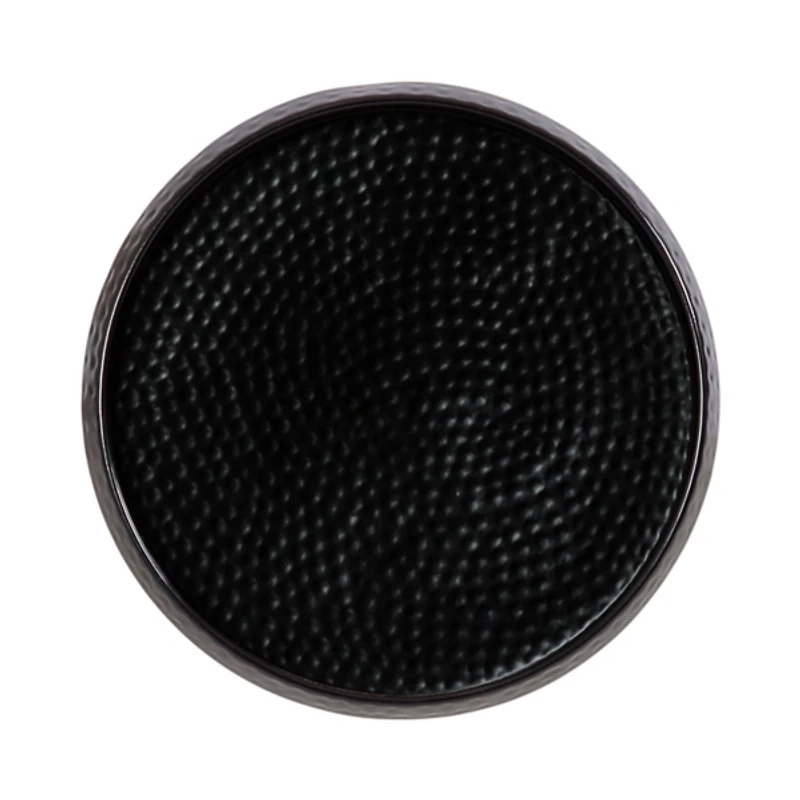 Round Black Metal Layla Accent Table