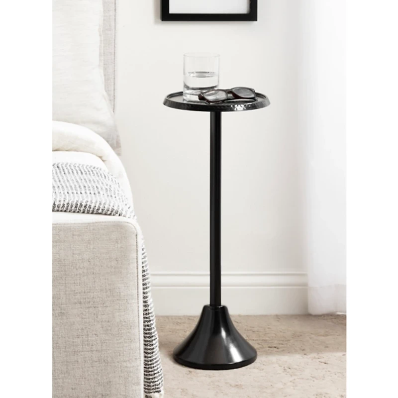 Round Black Metal Layla Accent Table