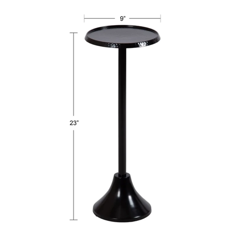 Round Black Metal Layla Accent Table