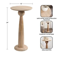 Round Natural Wood Jess Accent Table