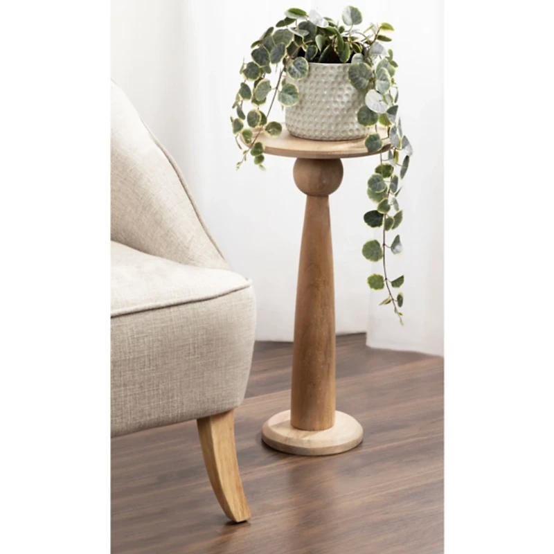 Round Natural Wood Jess Accent Table
