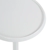 Round White Metal Layla Accent Table