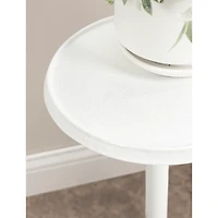 Round White Metal Layla Accent Table
