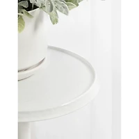 Round White Metal Layla Accent Table