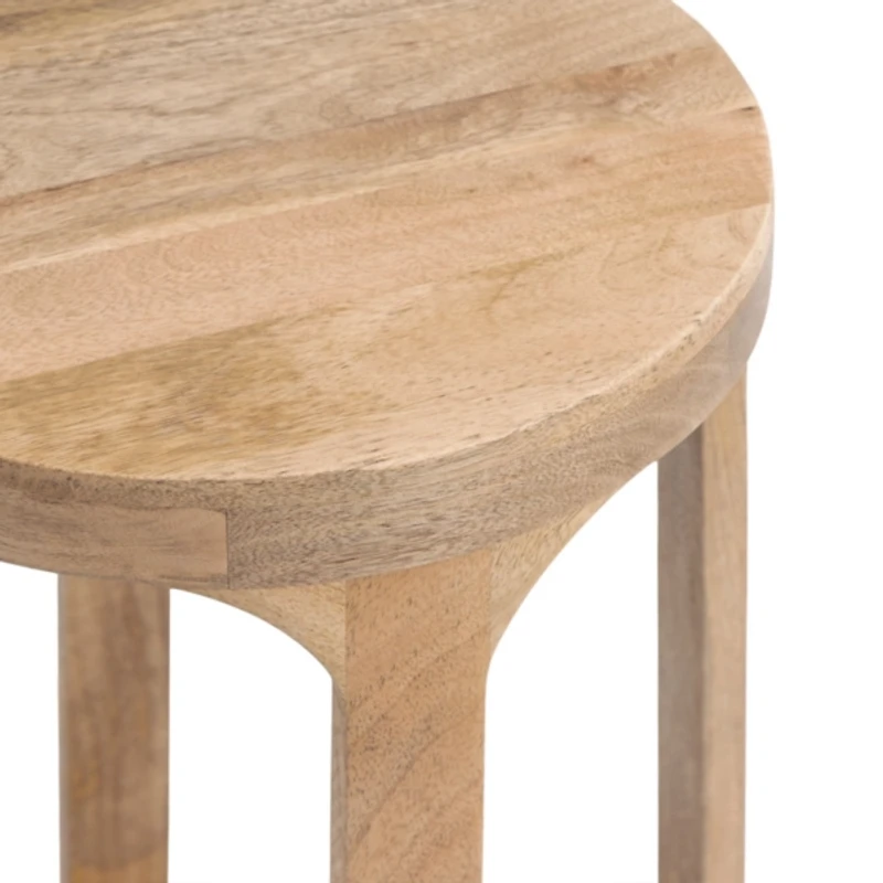 Round Natural Wood Dani Accent Table
