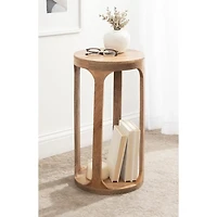 Round Natural Wood Dani Accent Table