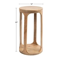 Round Natural Wood Dani Accent Table
