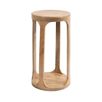 Round Natural Wood Dani Accent Table