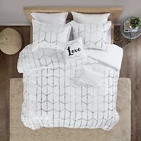 White Metallic 4-pc. Twin/Twin XL Comforter Set