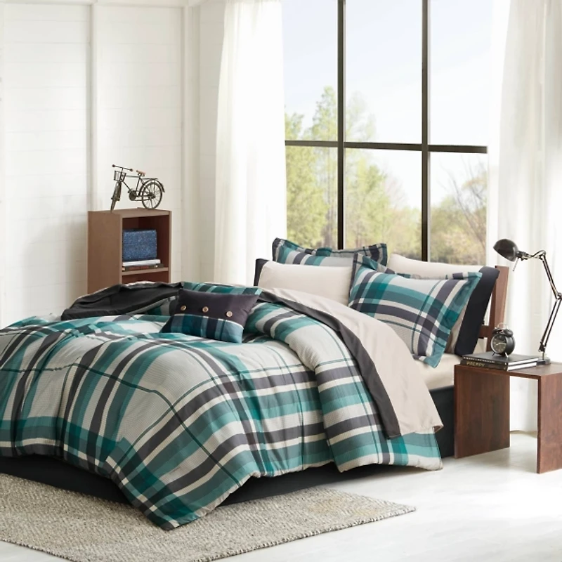 Roger Plaid 9-pc. Queen Comforter Set