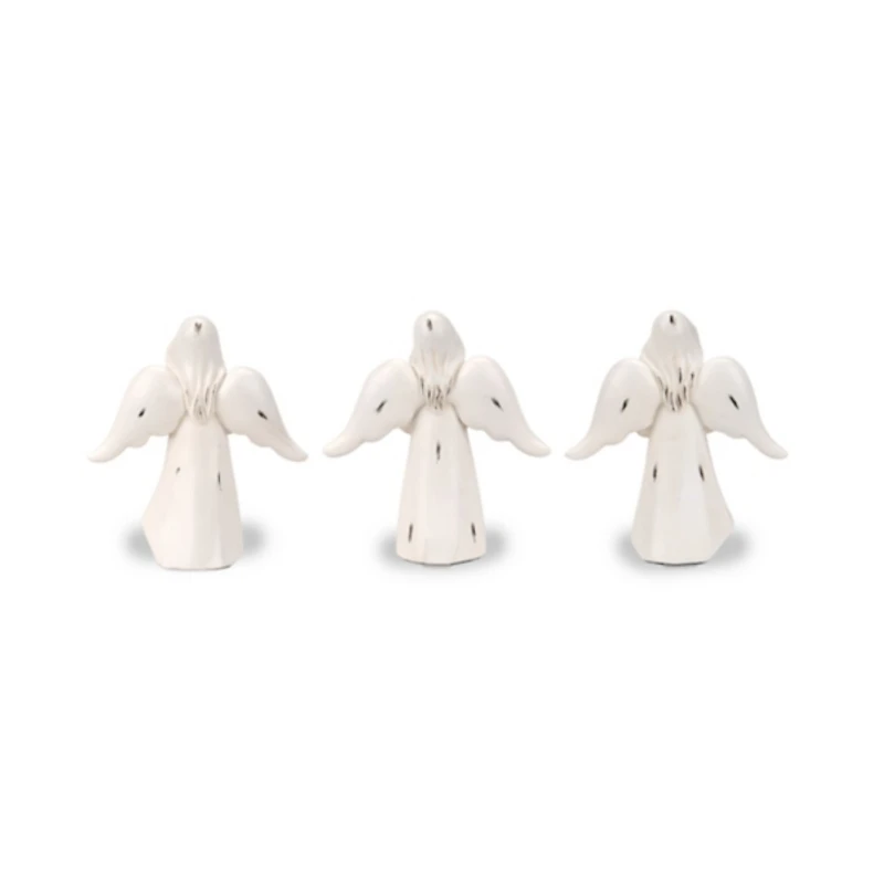 White Distressed Angel Figurines