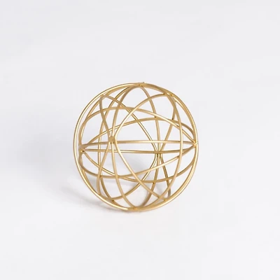 Gold Metal Wire Orb, 4 in.